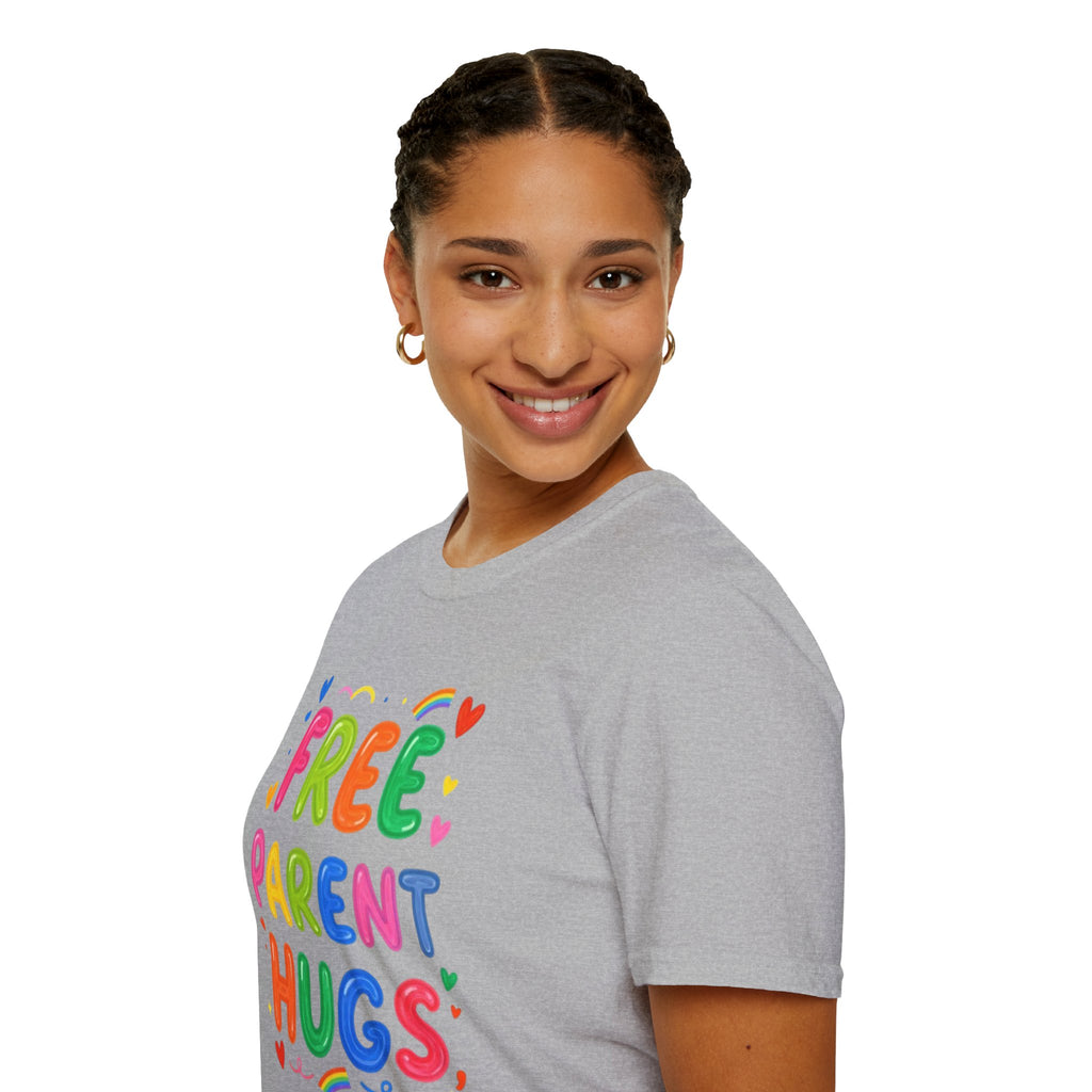 Free Parent Hugs T-Shirt — Colorful Affirming Pride