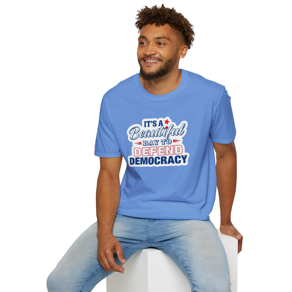 Defend Democracy Unisex Softstyle T-Shirt - Perfect for Activism and Everyday Wear
