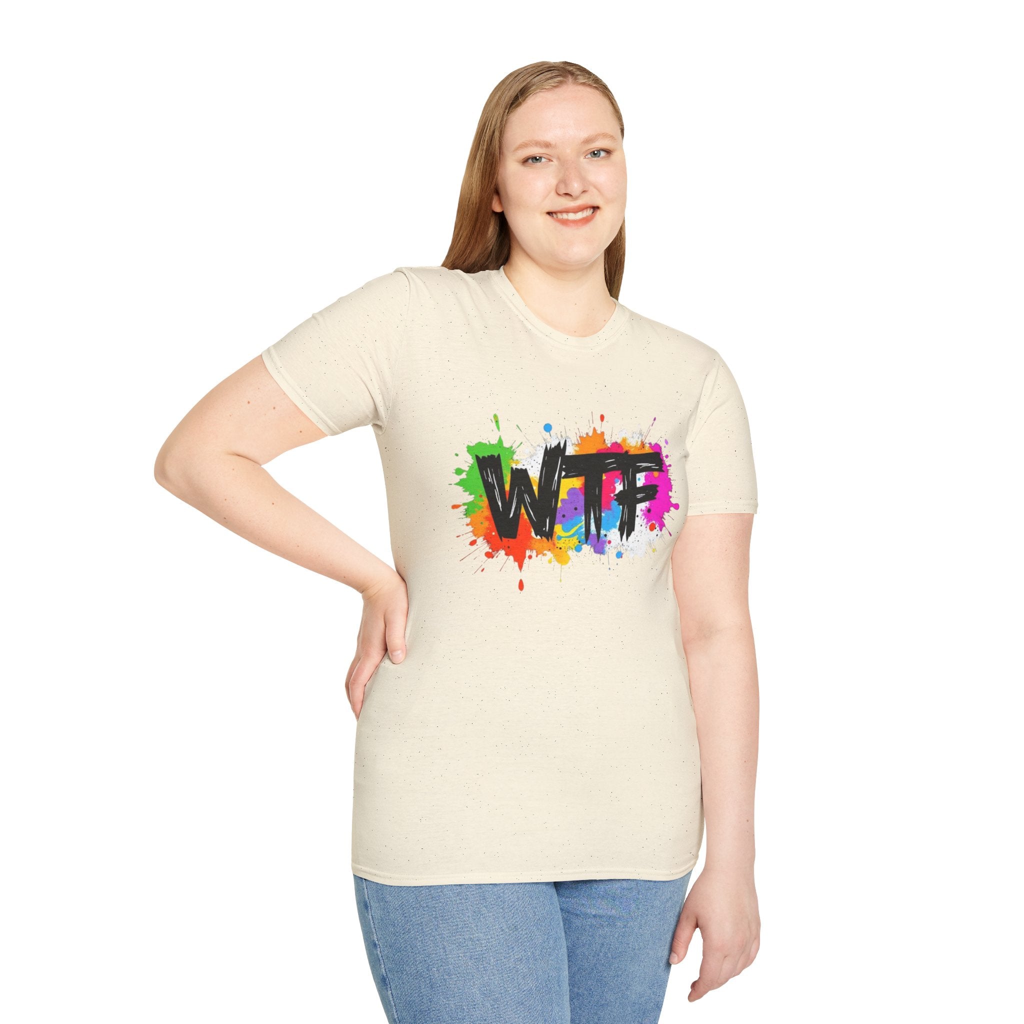 WTF Color Splash T-Shirt — Bold Rainbow Graphic Tee