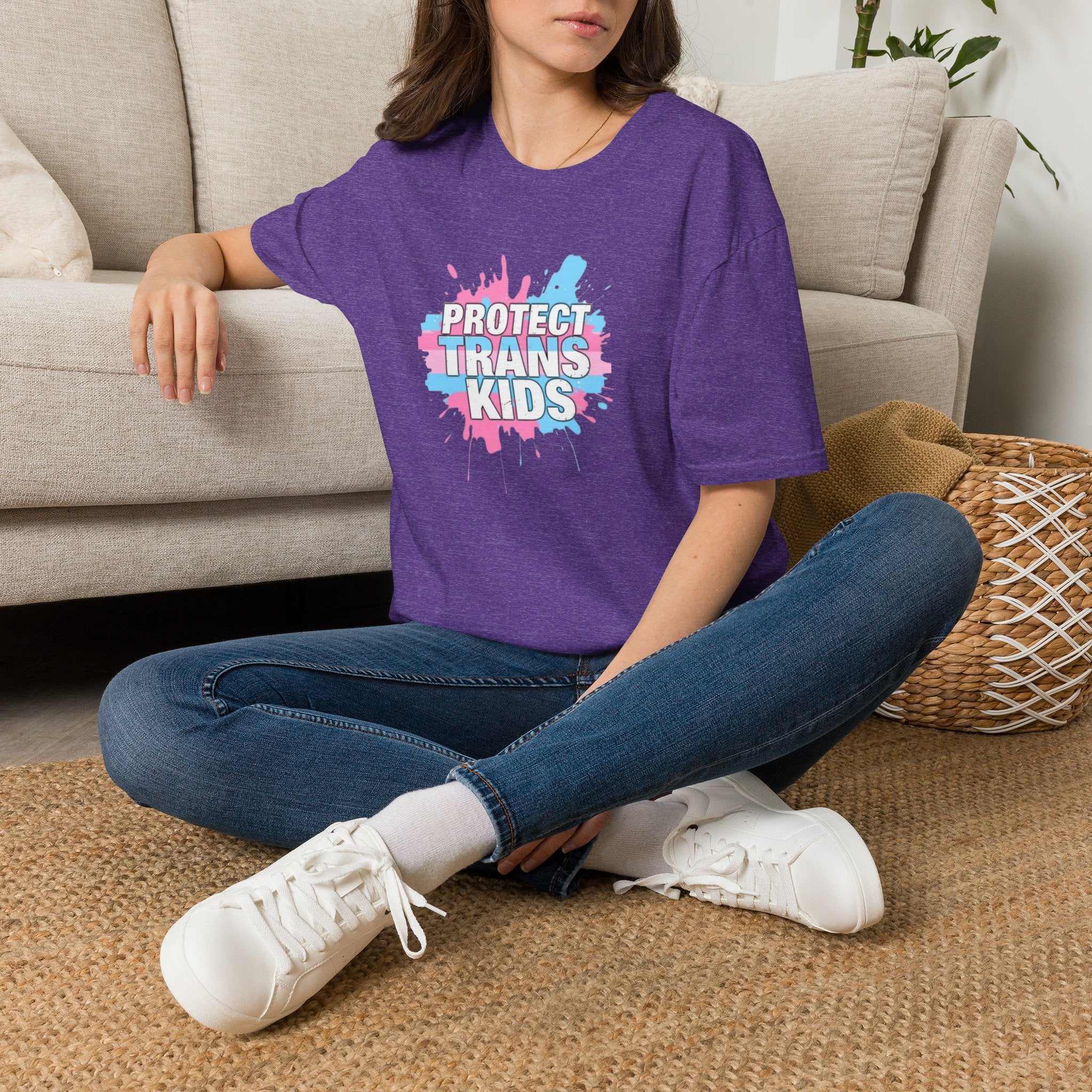 Protect Trans Kids Unisex Softstyle T-Shirt - Supportive LGBTQ+ Apparel