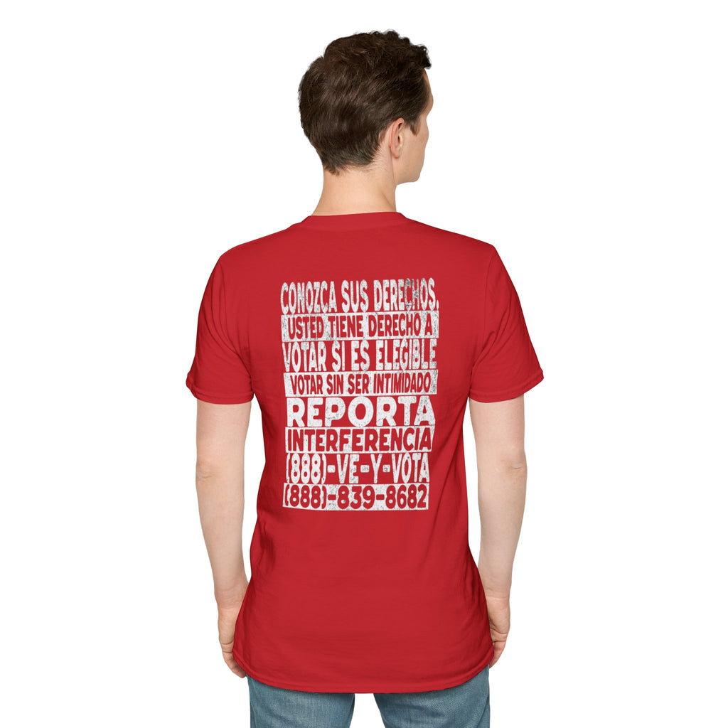 Voting Rights T-Shirt — Spanish "CONOZCA SUS DERECHOS"