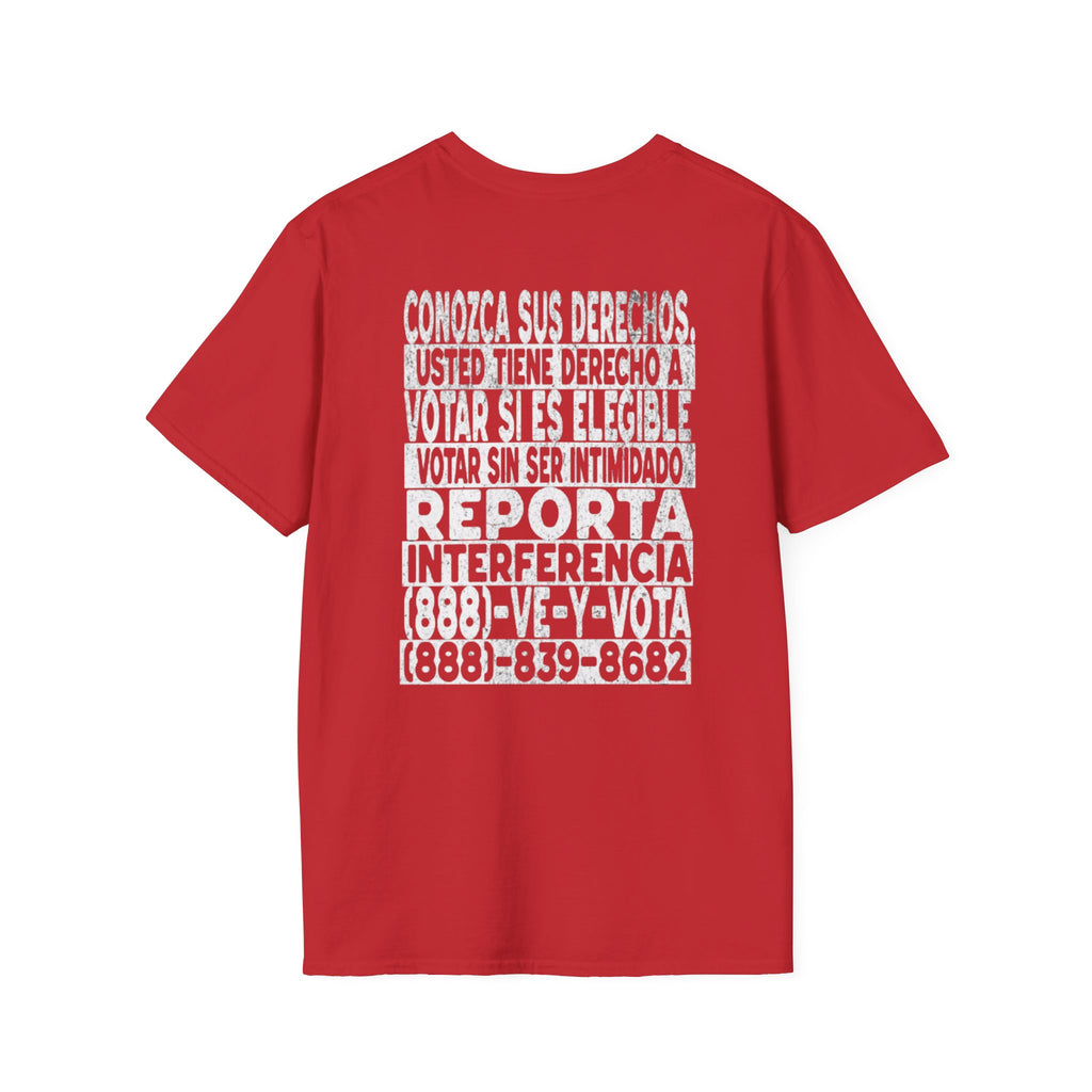 Voting Rights T-Shirt — Spanish "CONOZCA SUS DERECHOS"