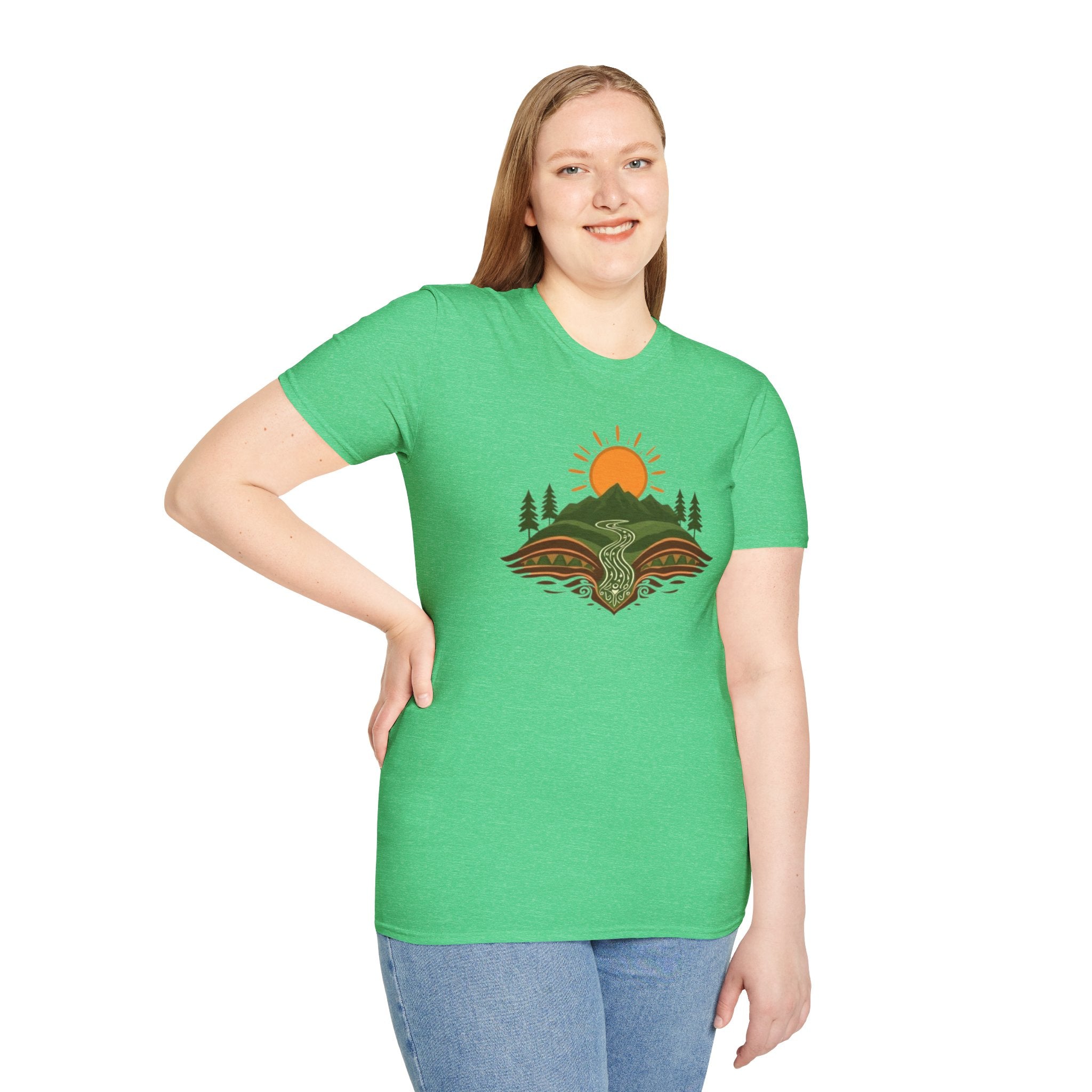 Mountain Scene Unisex Softstyle T-shirt