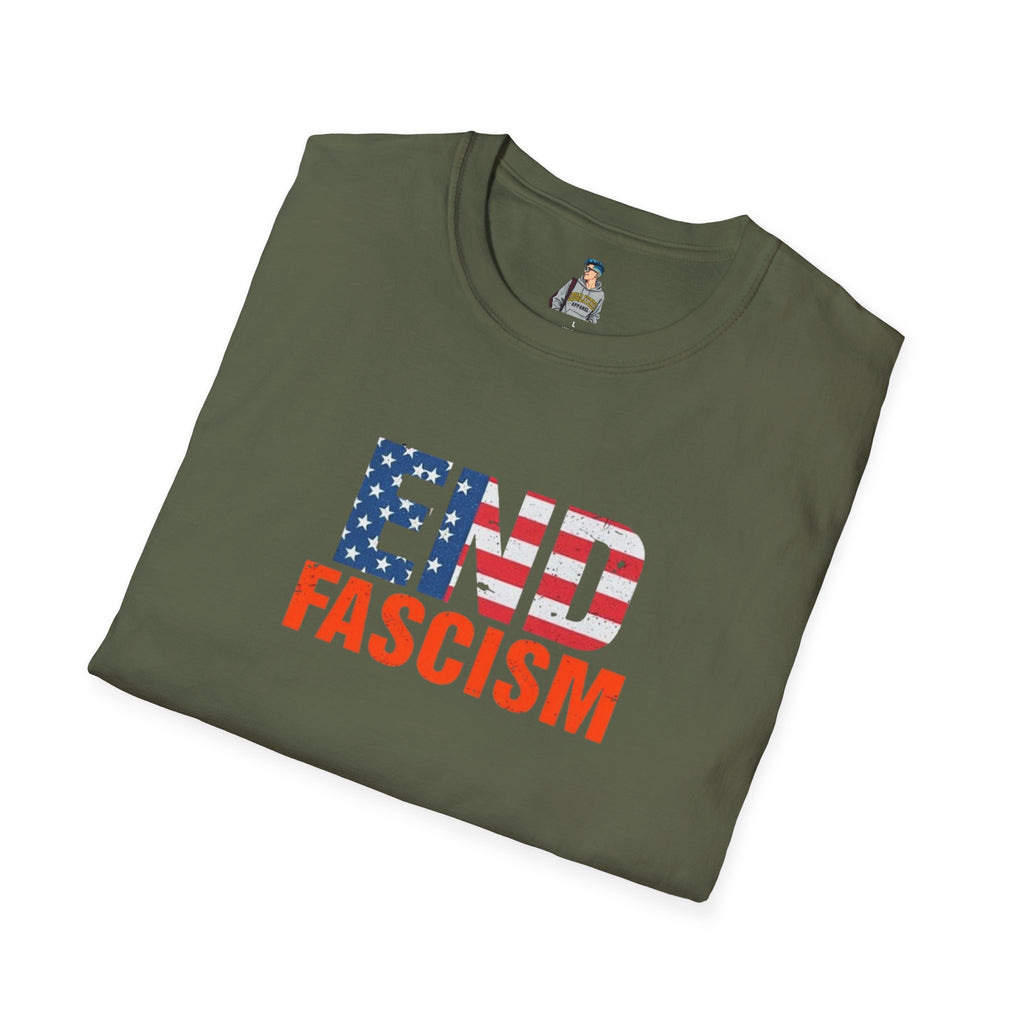 End Fascism Unisex Softstyle T-Shirt | Bold Patriotic Statement Tee