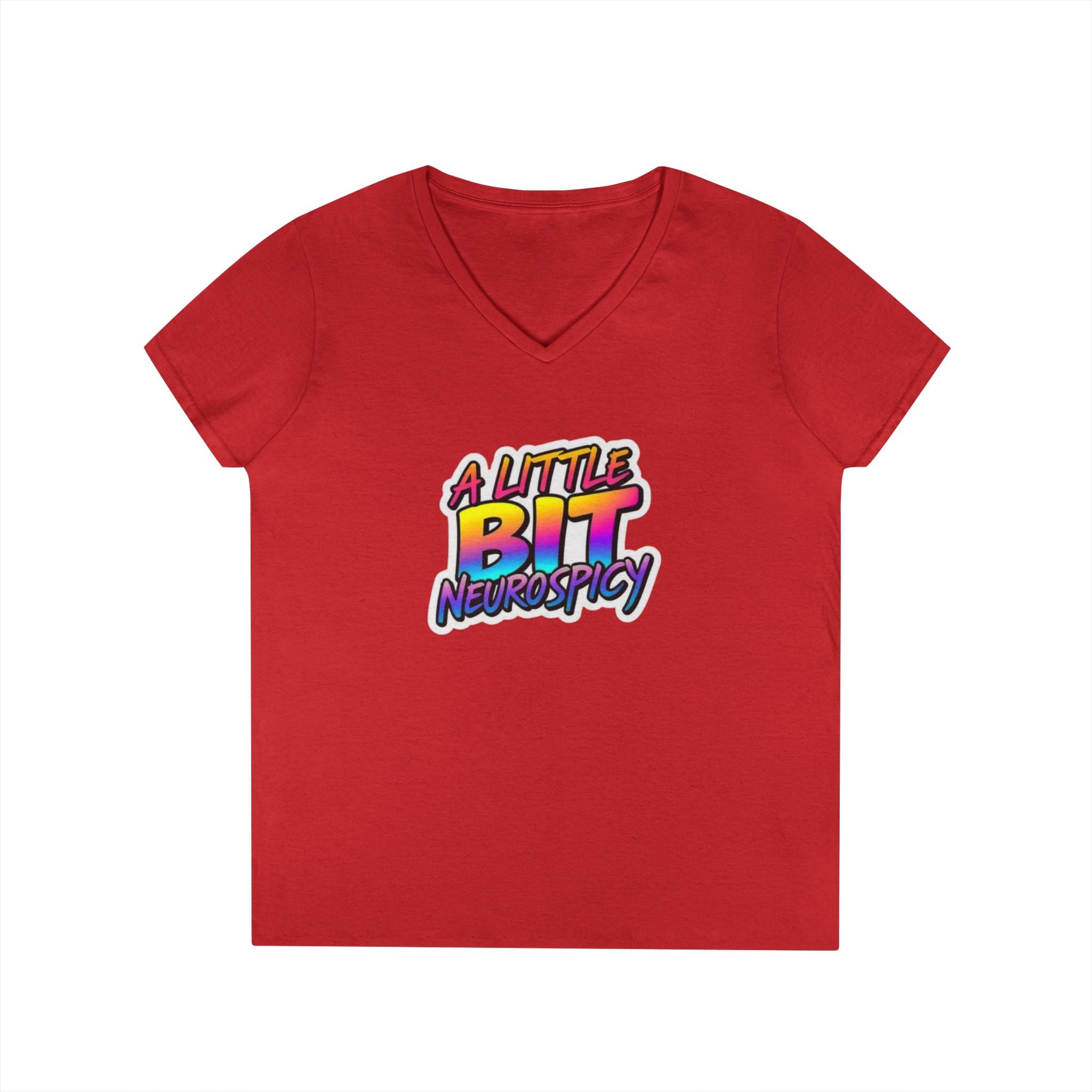 Neurospicy Ladies' V-Neck T-Shirt - Neurodivergent Awareness Design