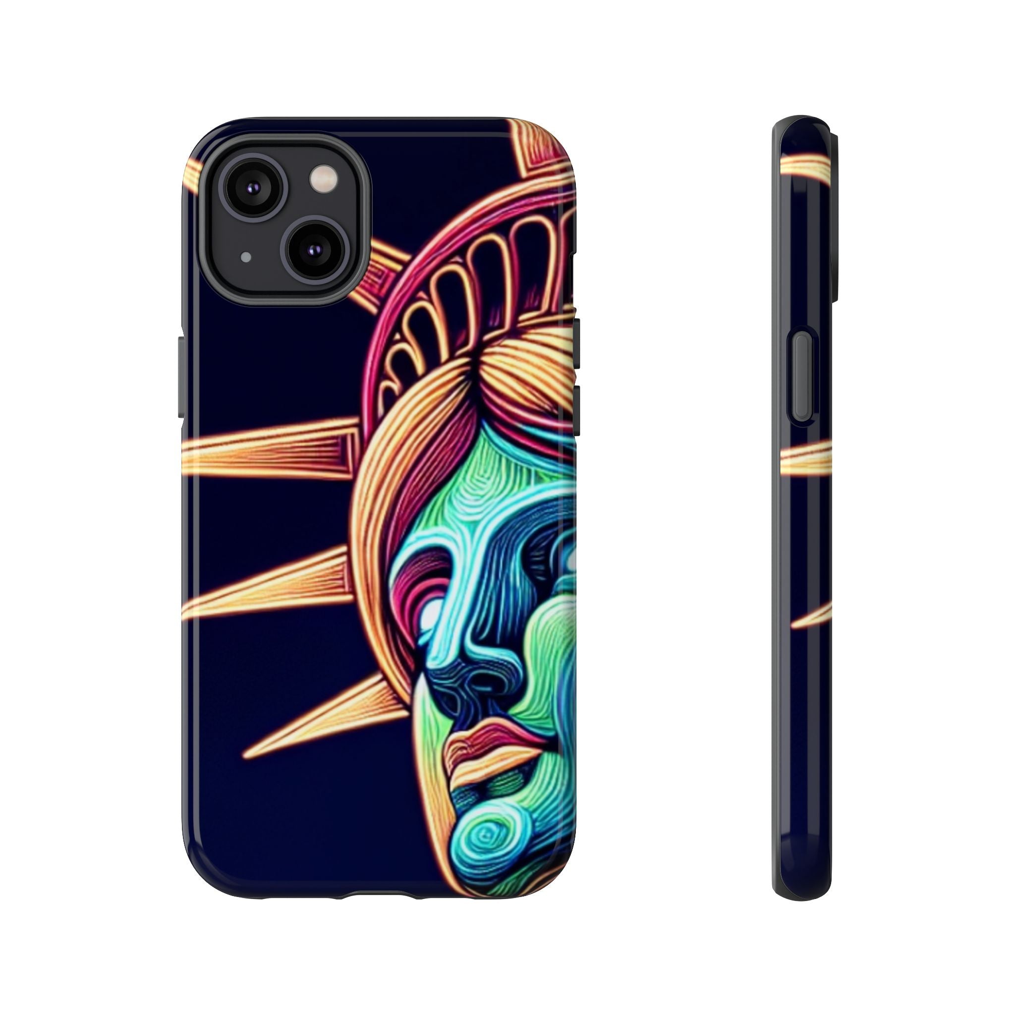 Statue of Liberty Neon Glowing Art Tough Case for Android & iPhone