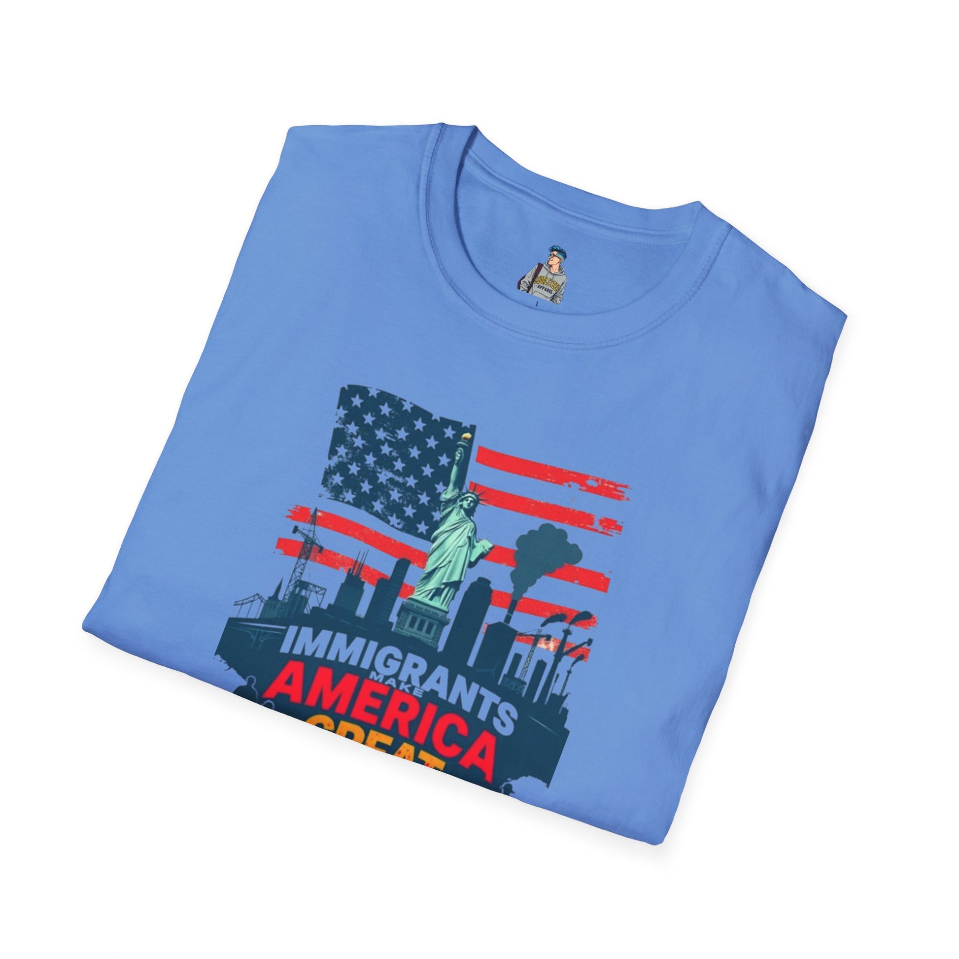 Unisex Softstyle T-Shirt - "Immigrants Make America Great" - Celebrate Diversity & Freedom