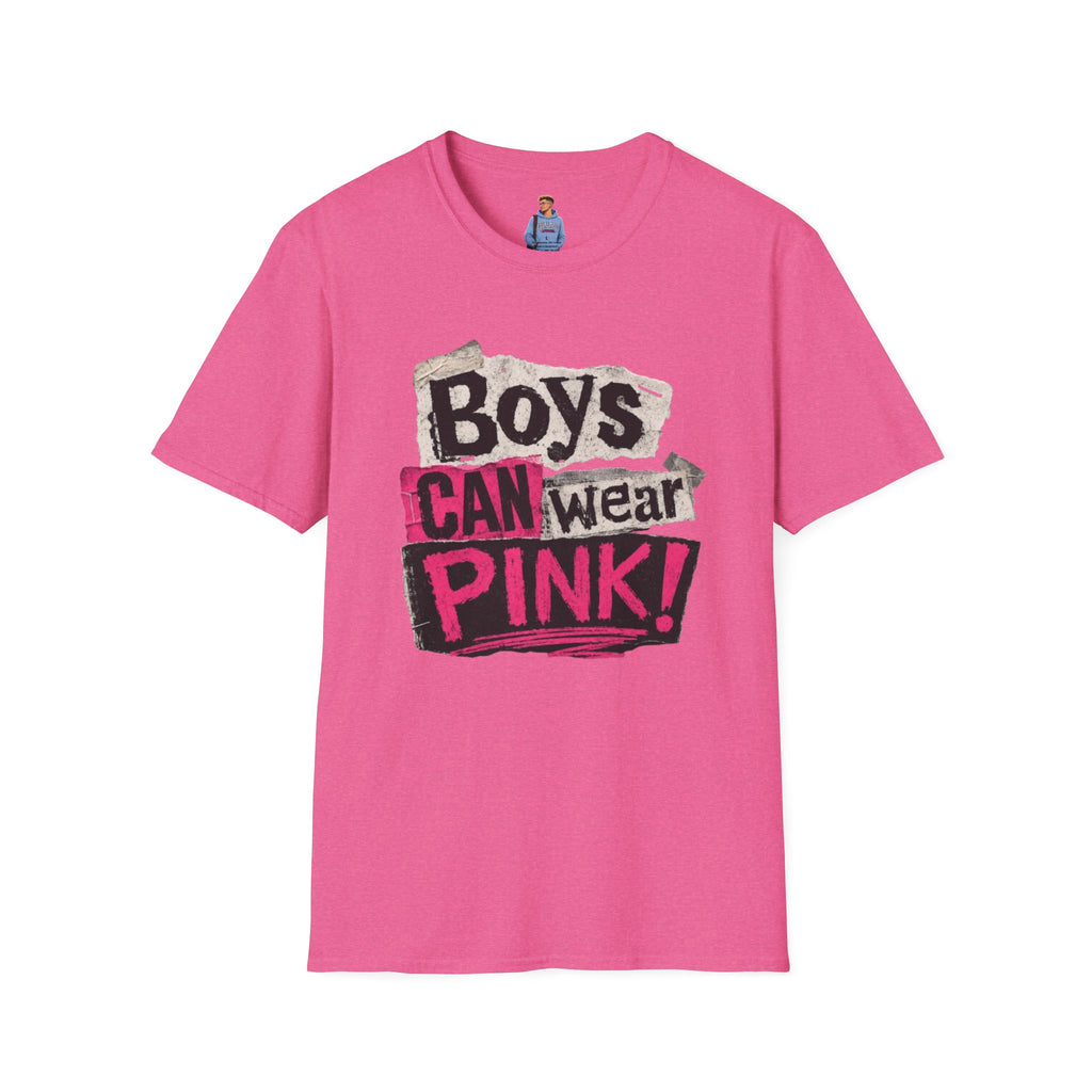 Boys Can Wear Pink T-Shirt — Bold Retro Feminist Graphic Tee