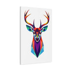 Vibrant Stag Canvas Wall Art - Colorful Geometric Deer Decor