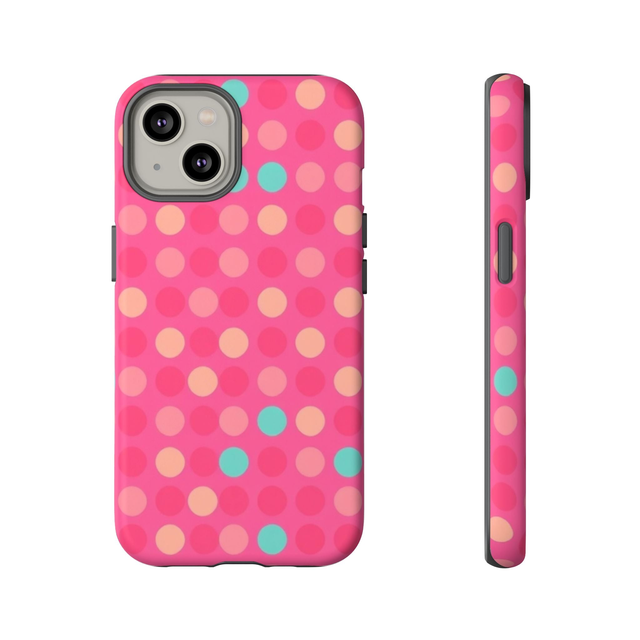 Android OR iPhone Protective Cases - Retro Polka Dots Pattern Tough Case