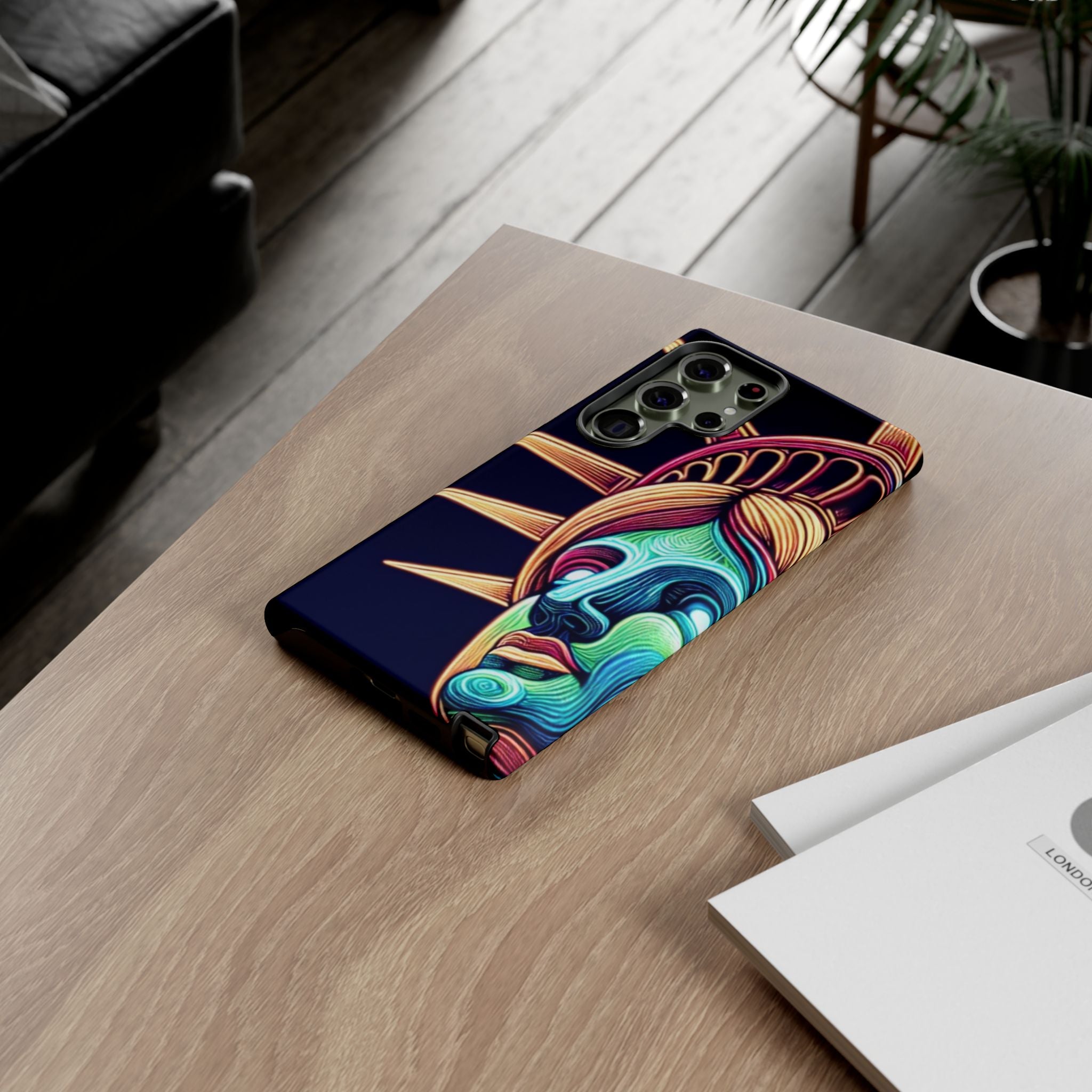 Statue of Liberty Neon Glowing Art Tough Case for Android & iPhone