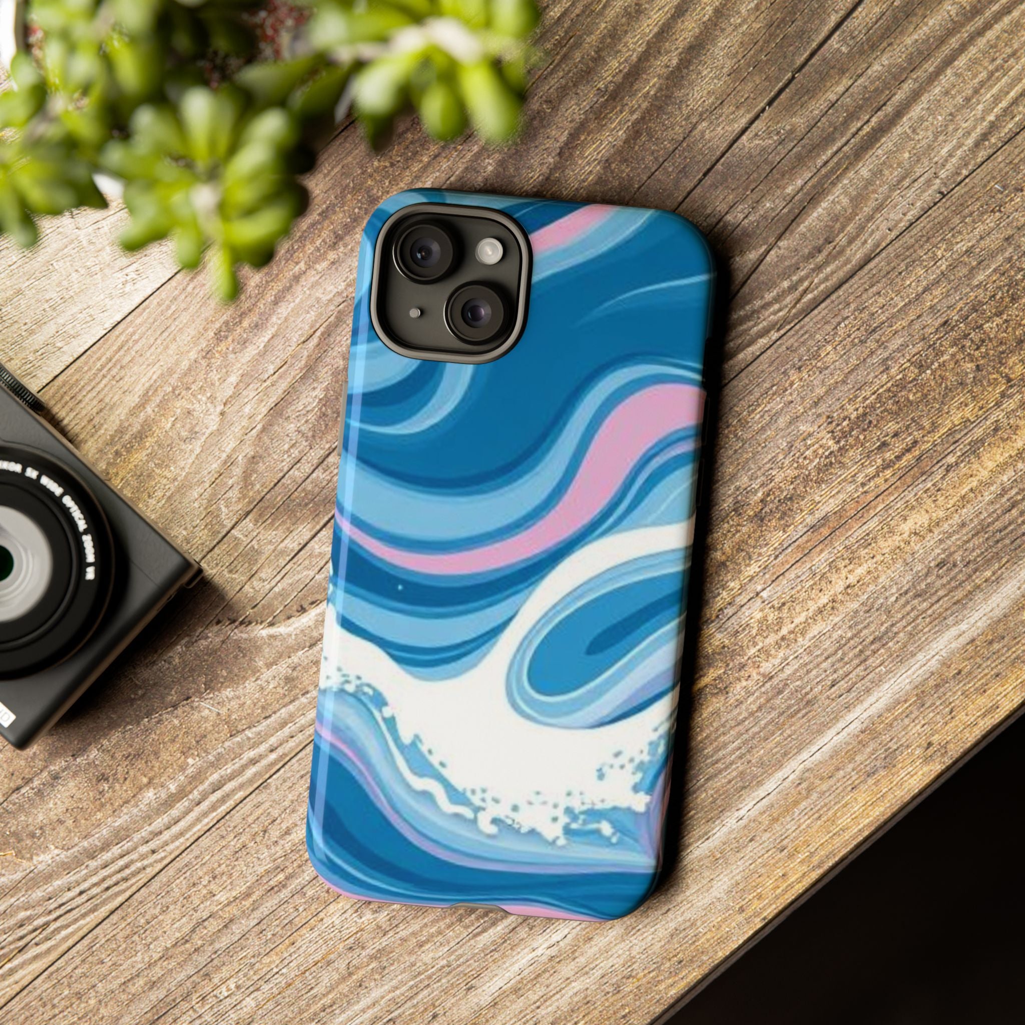 Blue & Pink Swirl Tough Case for iPhone
