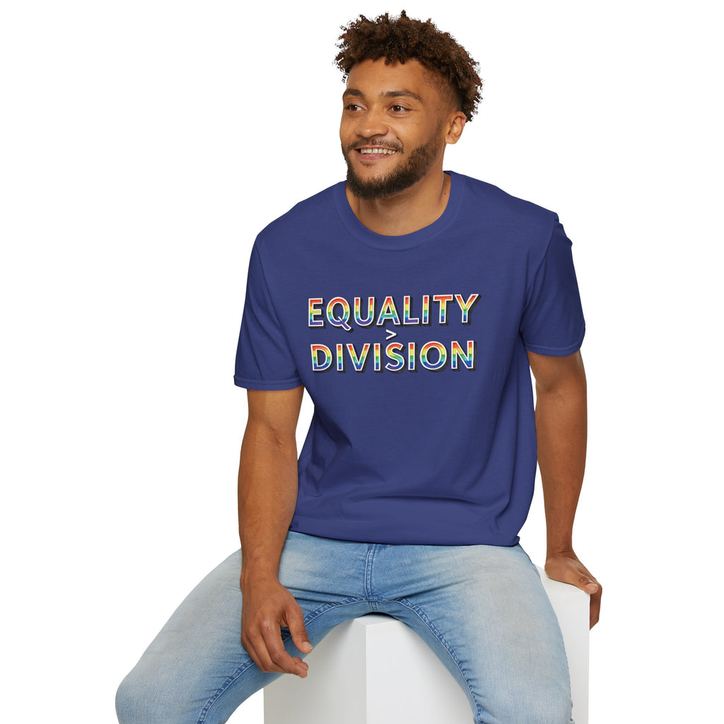 Equality is Greater Than Division T-Shirt — Rainbow Pride Graphic Tee