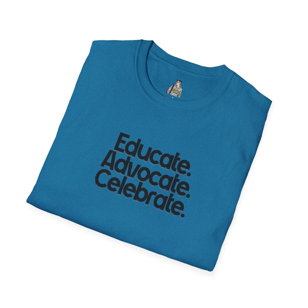 Teacher Advocate T-Shirt - Subtle Pride Educate Advocate Celebrate Design - EqualiTees.Me