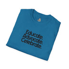 Teacher Advocate T-Shirt - Subtle Pride Educate Advocate Celebrate Design - EqualiTees.Me