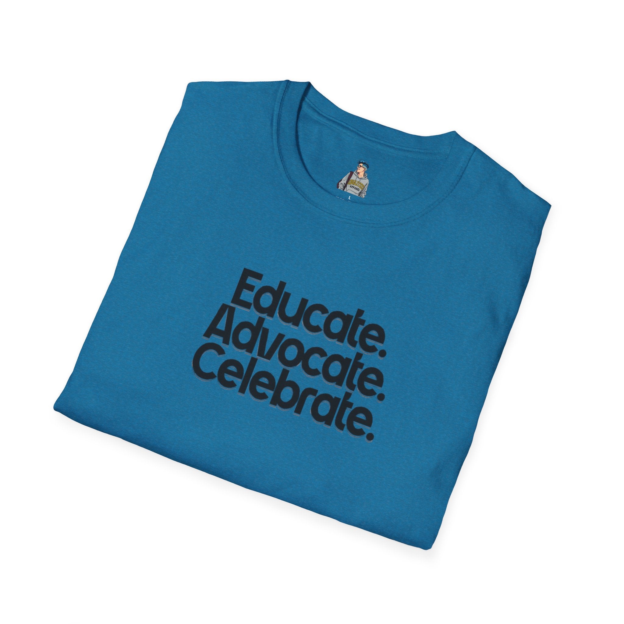 Teacher Advocate T-Shirt - Subtle Pride Educate Advocate Celebrate Design - EqualiTees.Me