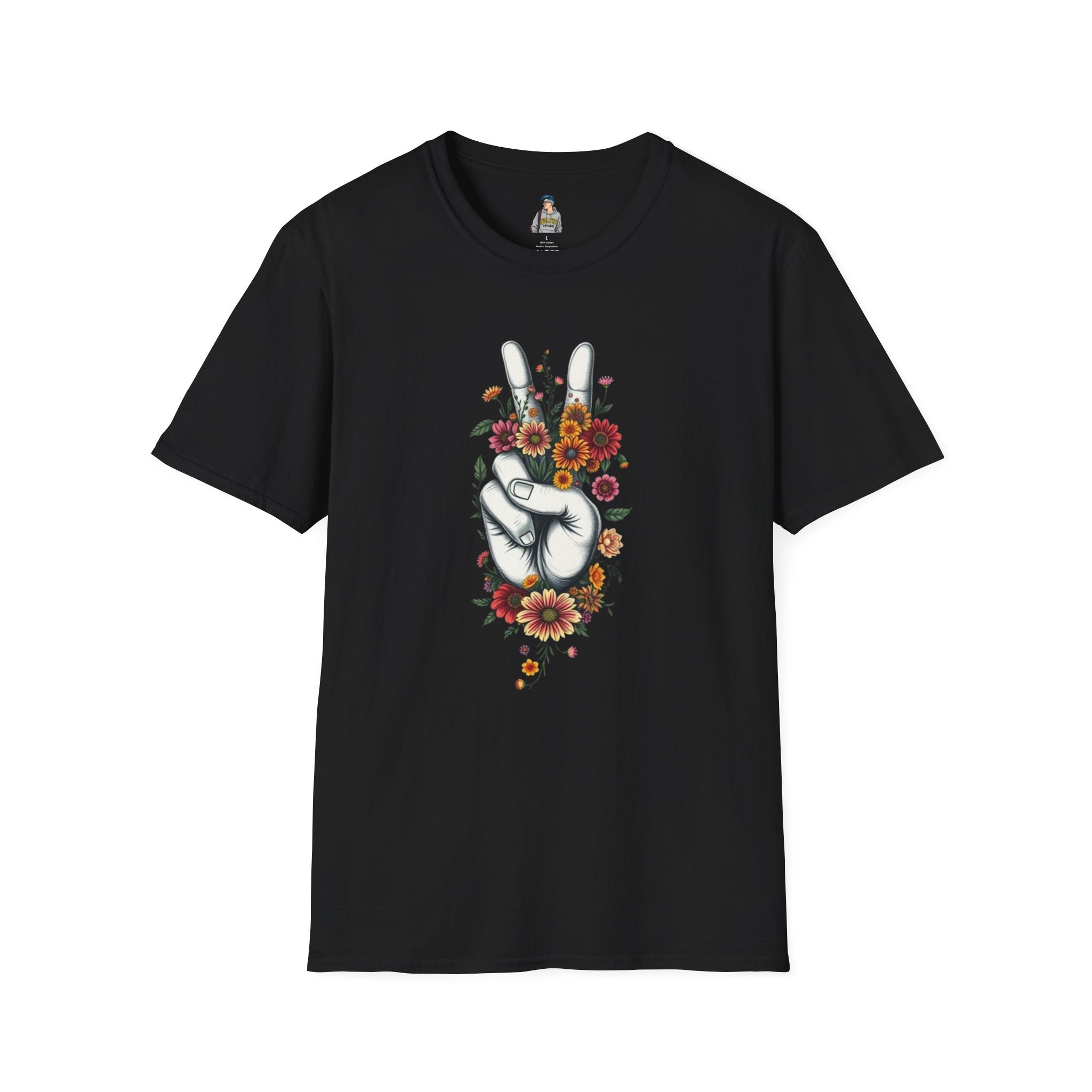 Grow Peace Unisex Softstyle T-Shirt - Boho Inspiration, Perfect for Festivals and Everyday Wear