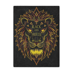 Black & Proud Lion Design Microfiber Blanket