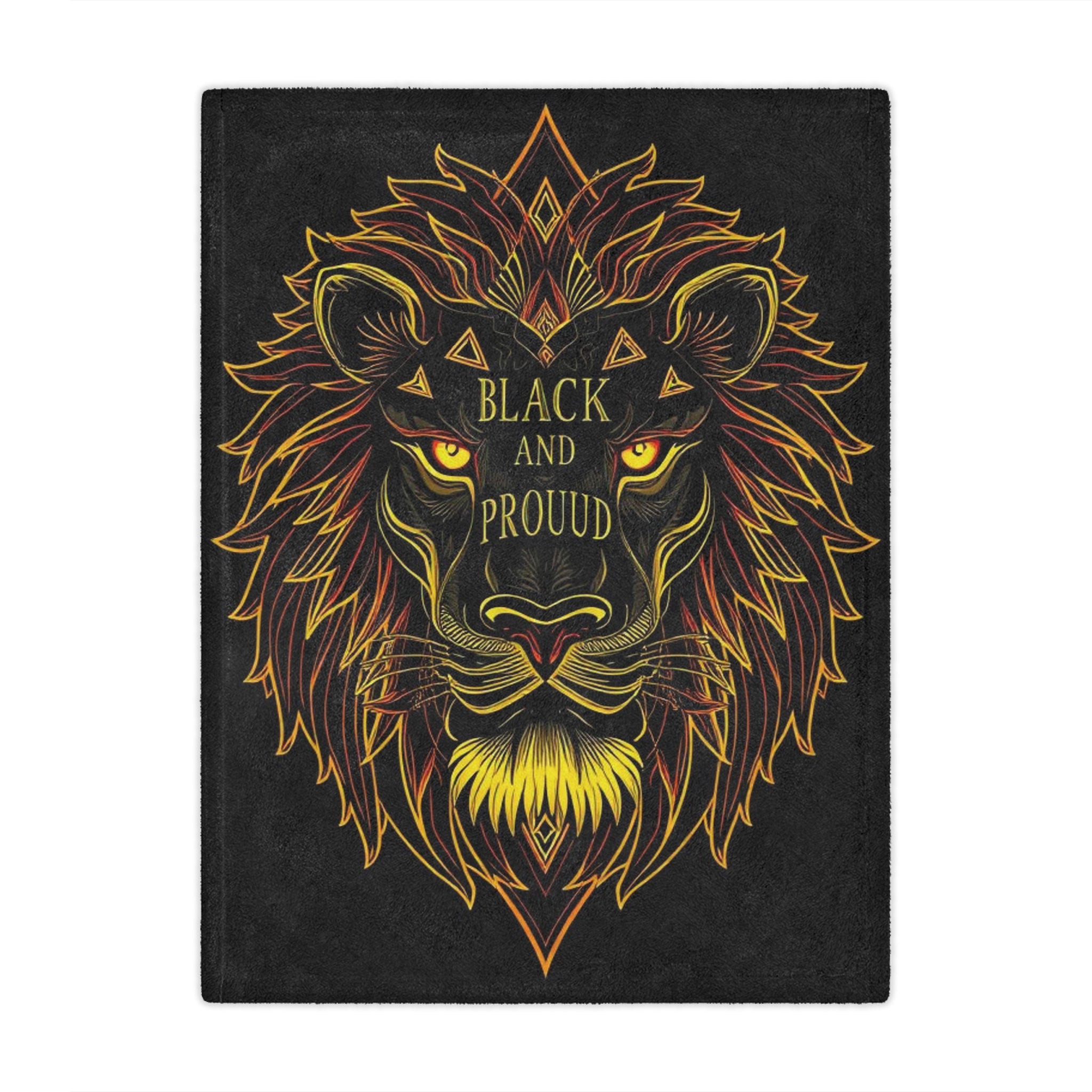 Black & Proud Lion Design Microfiber Blanket