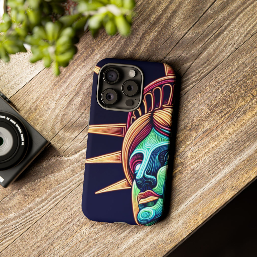 Statue of Liberty Neon Glowing Art Tough Case for Android & iPhone