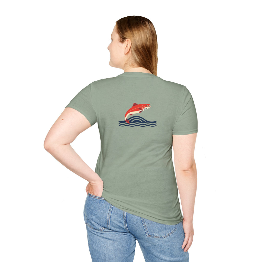 Jumping Salmon Native Pride Softstyle Unisex T-shirt