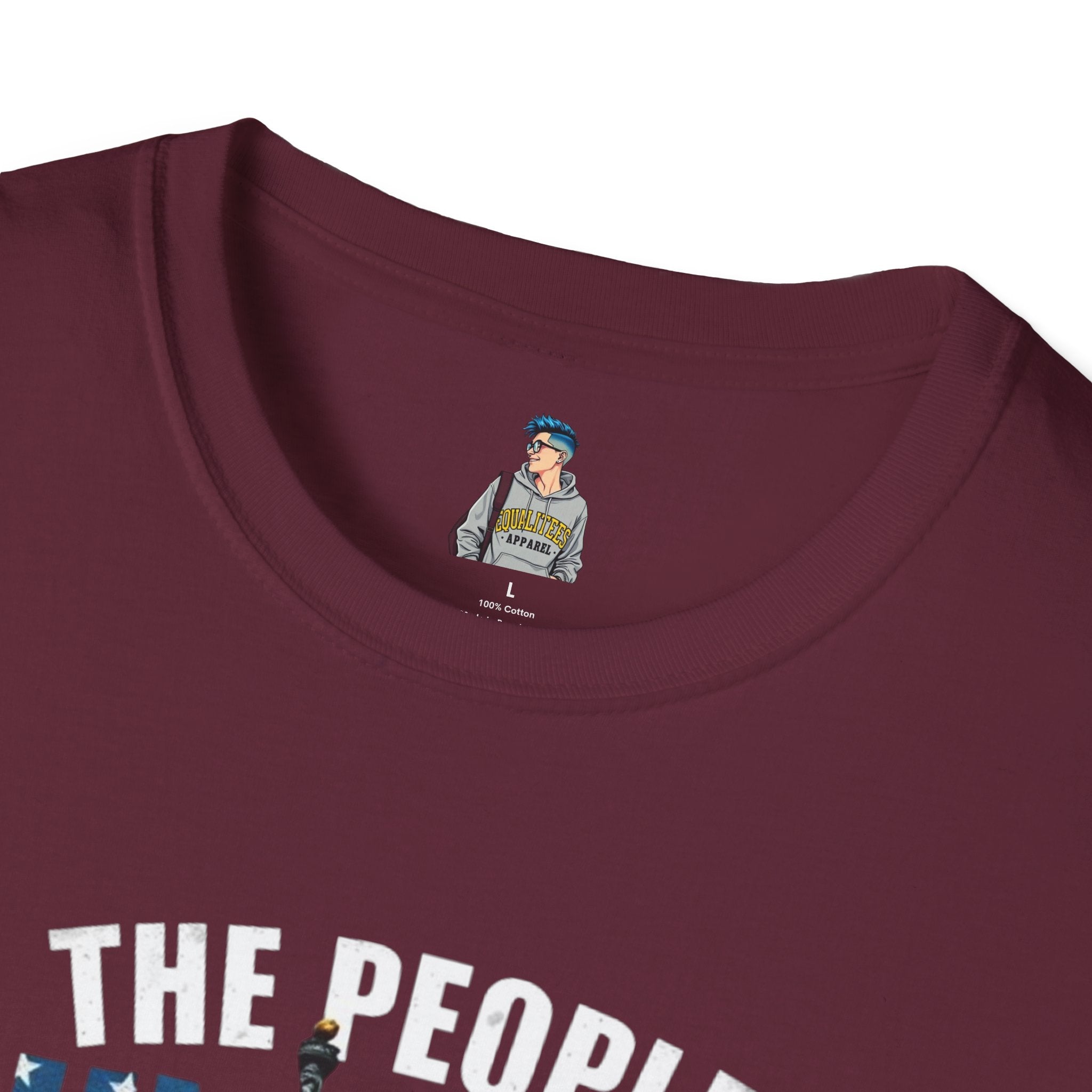 Patriotic Unisex Softstyle T-Shirt - "The People United Will Not Be Defeated"