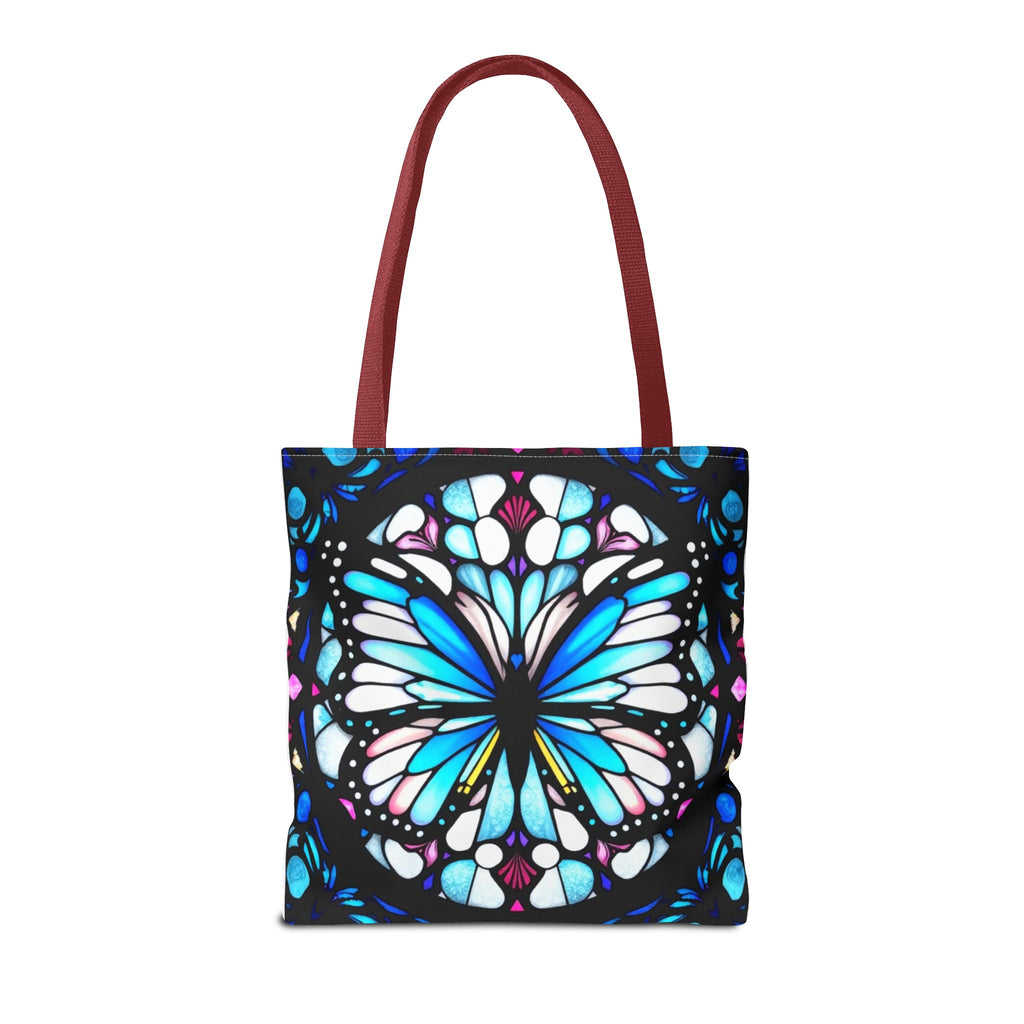 Colorful Butterfly Stained Glass Design Tote Bag