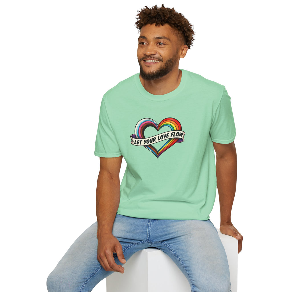 Let Your Love Flow Rainbow Heart T-Shirt