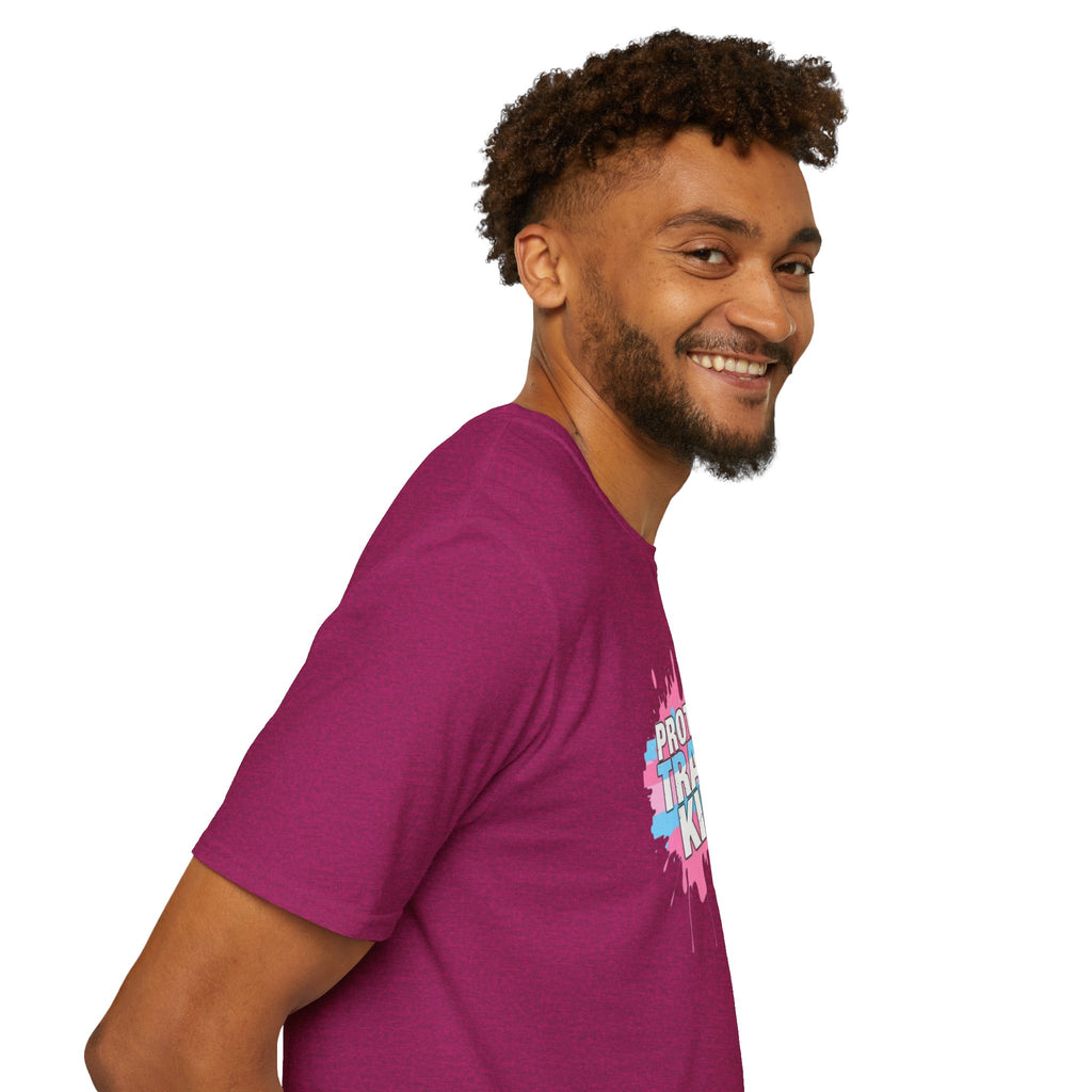 Protect Trans Kids Unisex Softstyle T-Shirt - Supportive LGBTQ+ Apparel