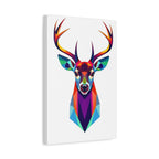 Vibrant Stag Canvas Wall Art - Colorful Geometric Deer Decor