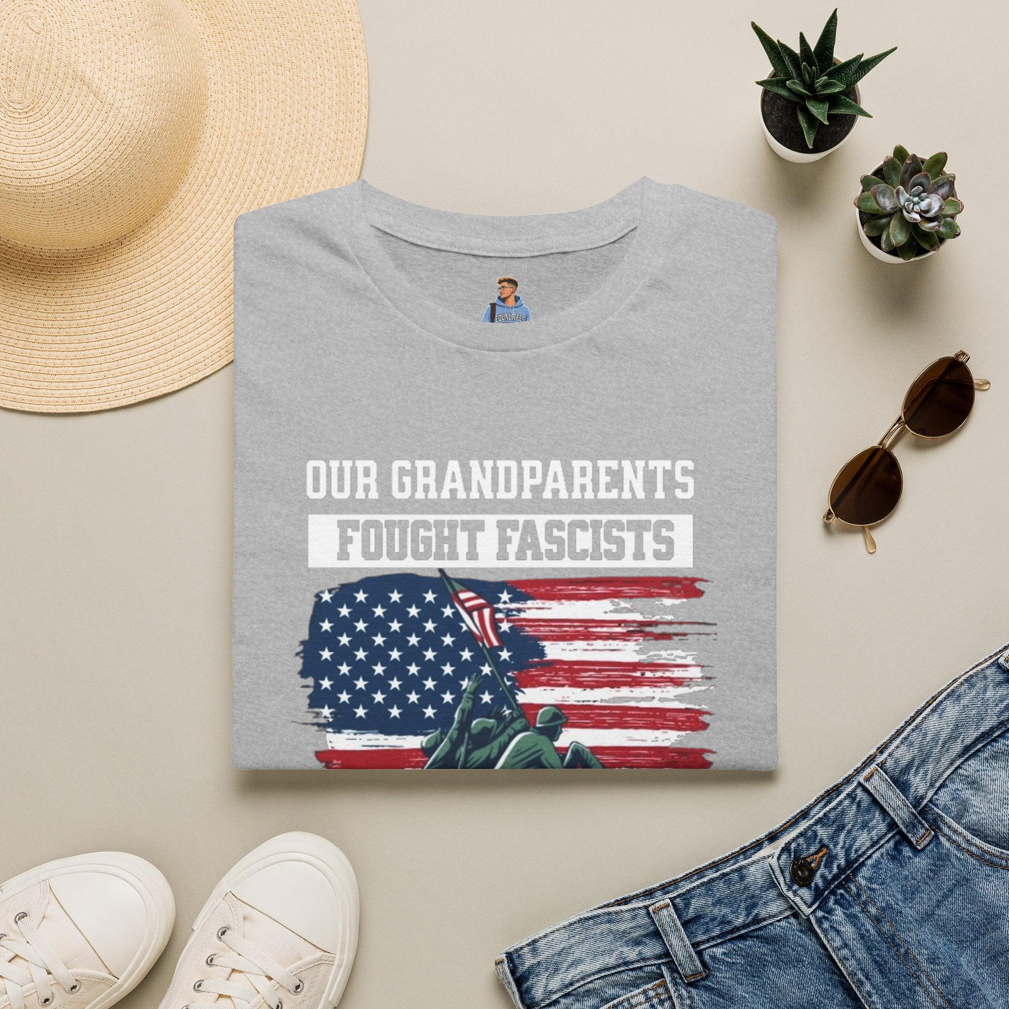 Unisex Softstyle T-Shirt: 'Our Grandparents Fought Fascists' Patriotic Tee