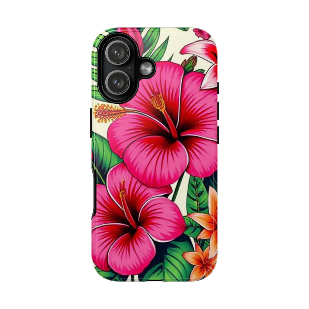 Tropical Hibiscus Phone Case for iPhone — Floral Tough Protective Cover