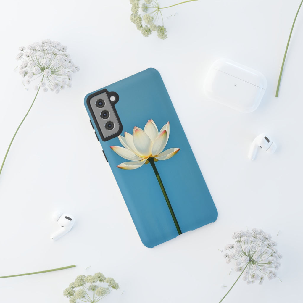 Open White Peace Lily Design Tough Case For Android & iPhone