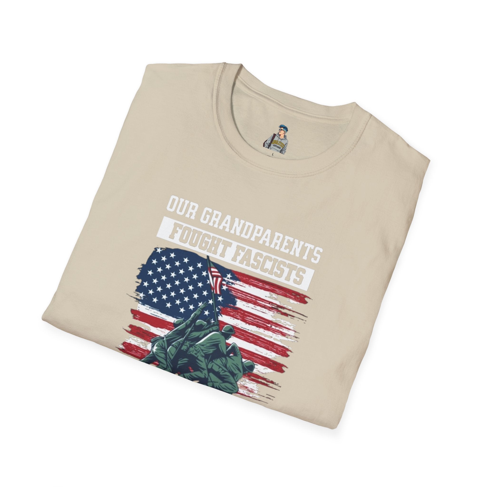 Unisex Softstyle T-Shirt: 'Our Grandparents Fought Fascists' Patriotic Tee
