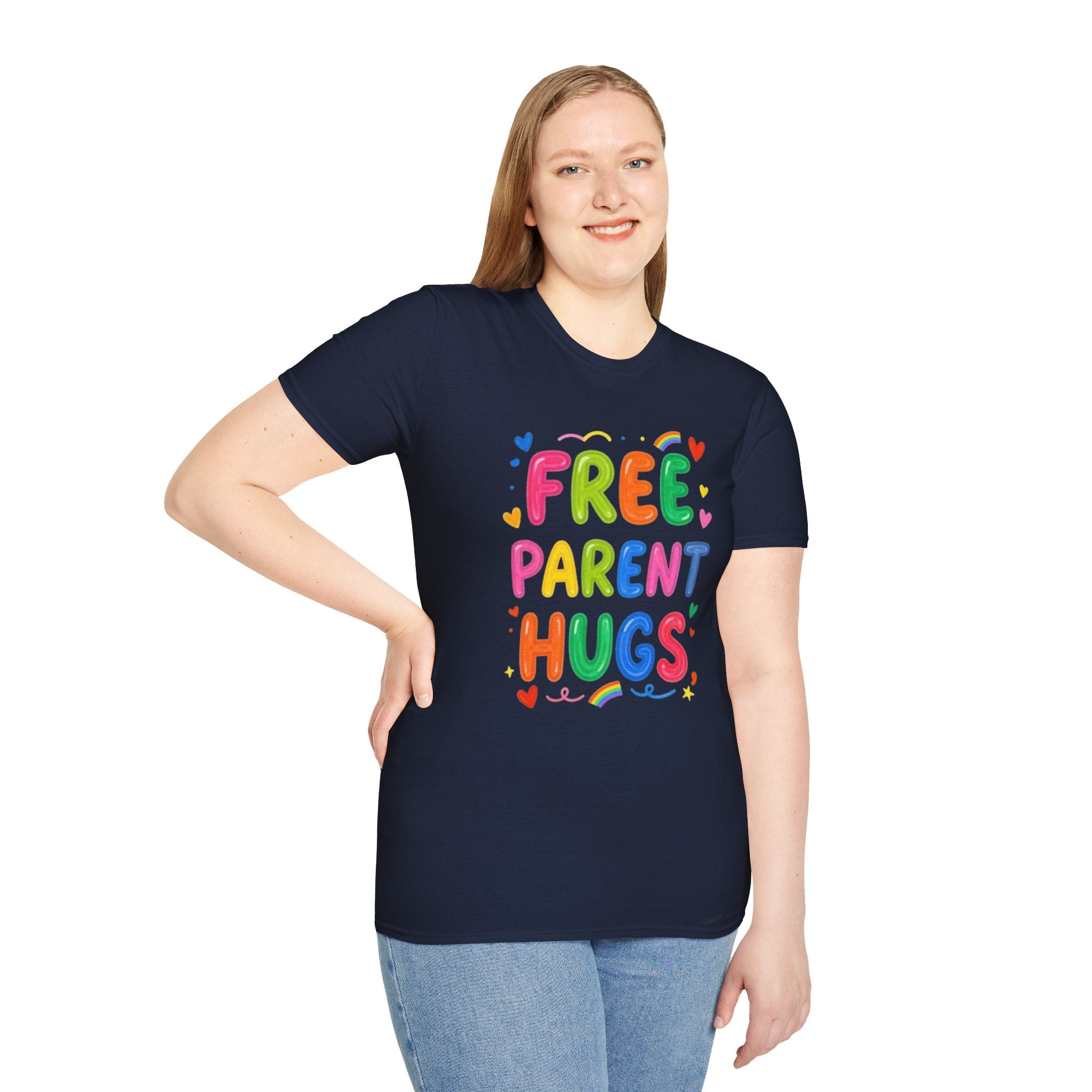 Free Parent Hugs T-Shirt — Colorful Affirming Pride