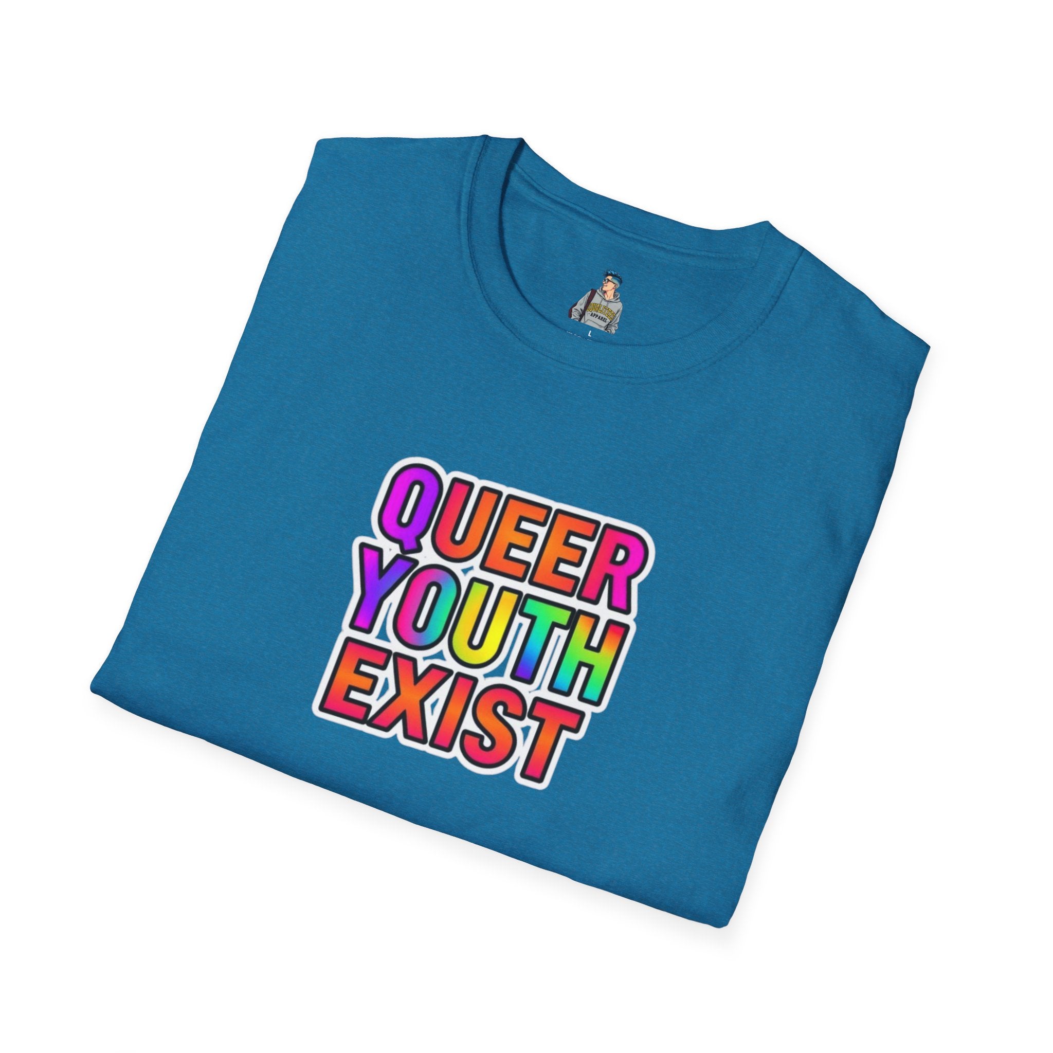 Queer Youth Exist T-Shirt | Unisex Softstyle Tee for Pride Events & Everyday Wear