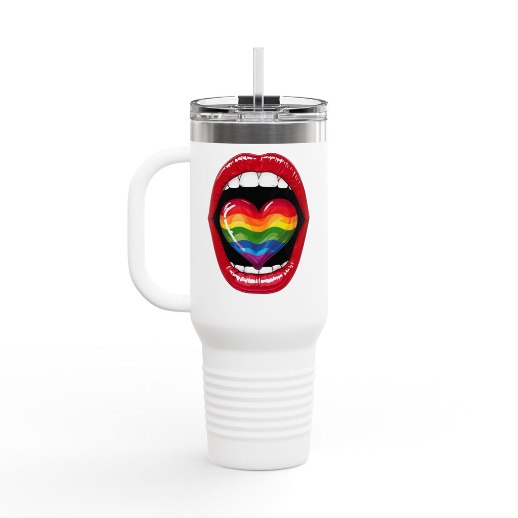 Rainbow Tongue Insulated Travel Mug - 40oz, Perfect for Pride Celebrations