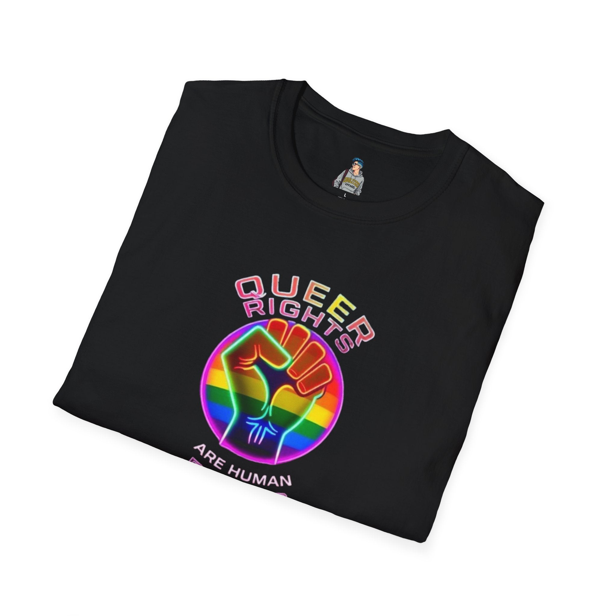 Unisex Softstyle T-Shirt - Queer Rights Are Human Rights Statement Tee