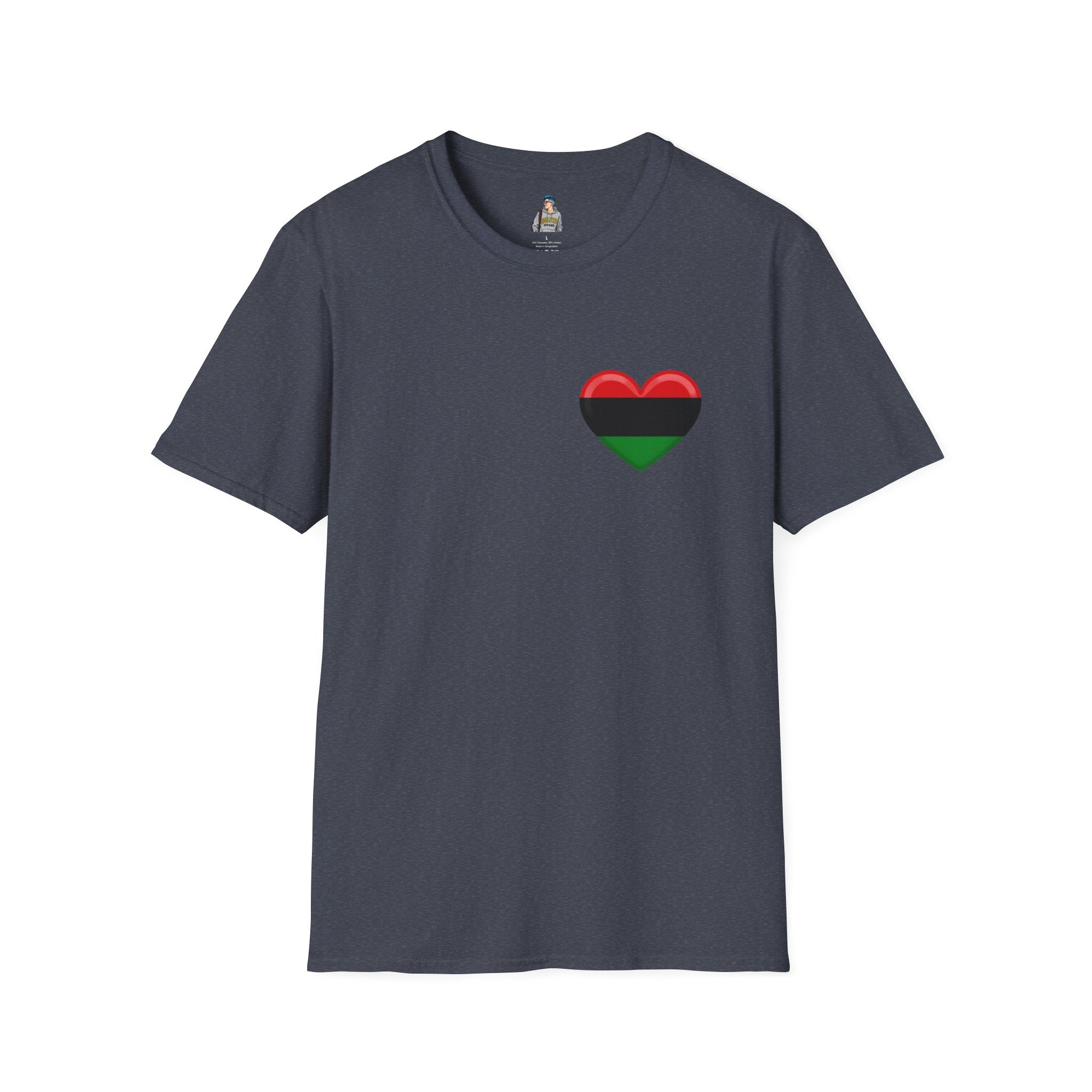 Unity and Heritage Unisex Softstyle T-Shirt with Pan-African Heart