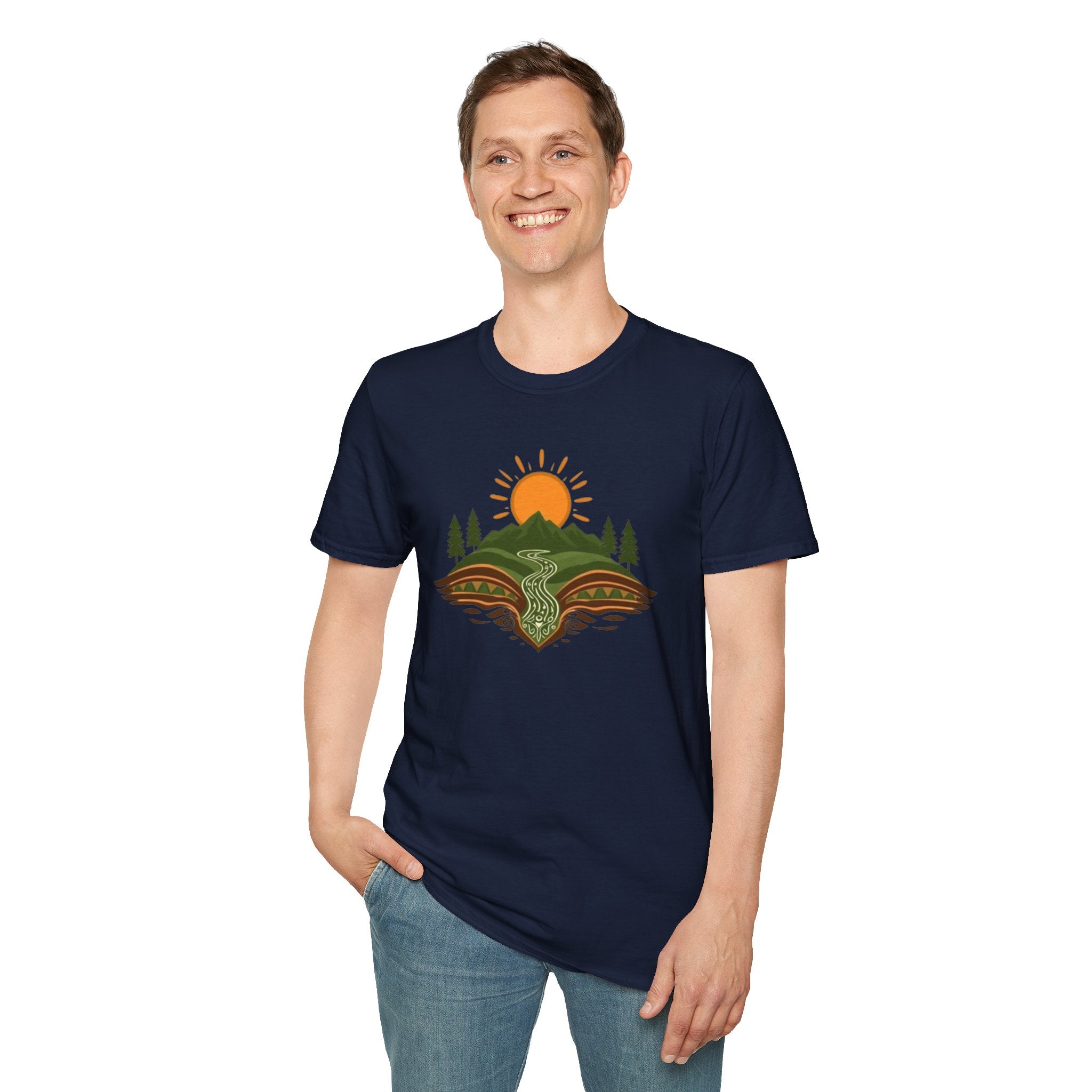 Mountain Scene Unisex Softstyle T-shirt