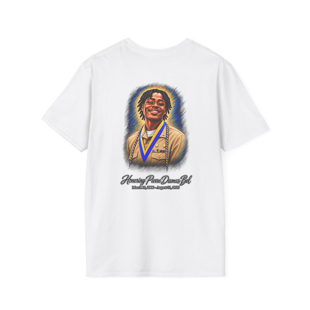 Portrait Front and Back - In Memory of Pierre Damas Bel T-Shirt