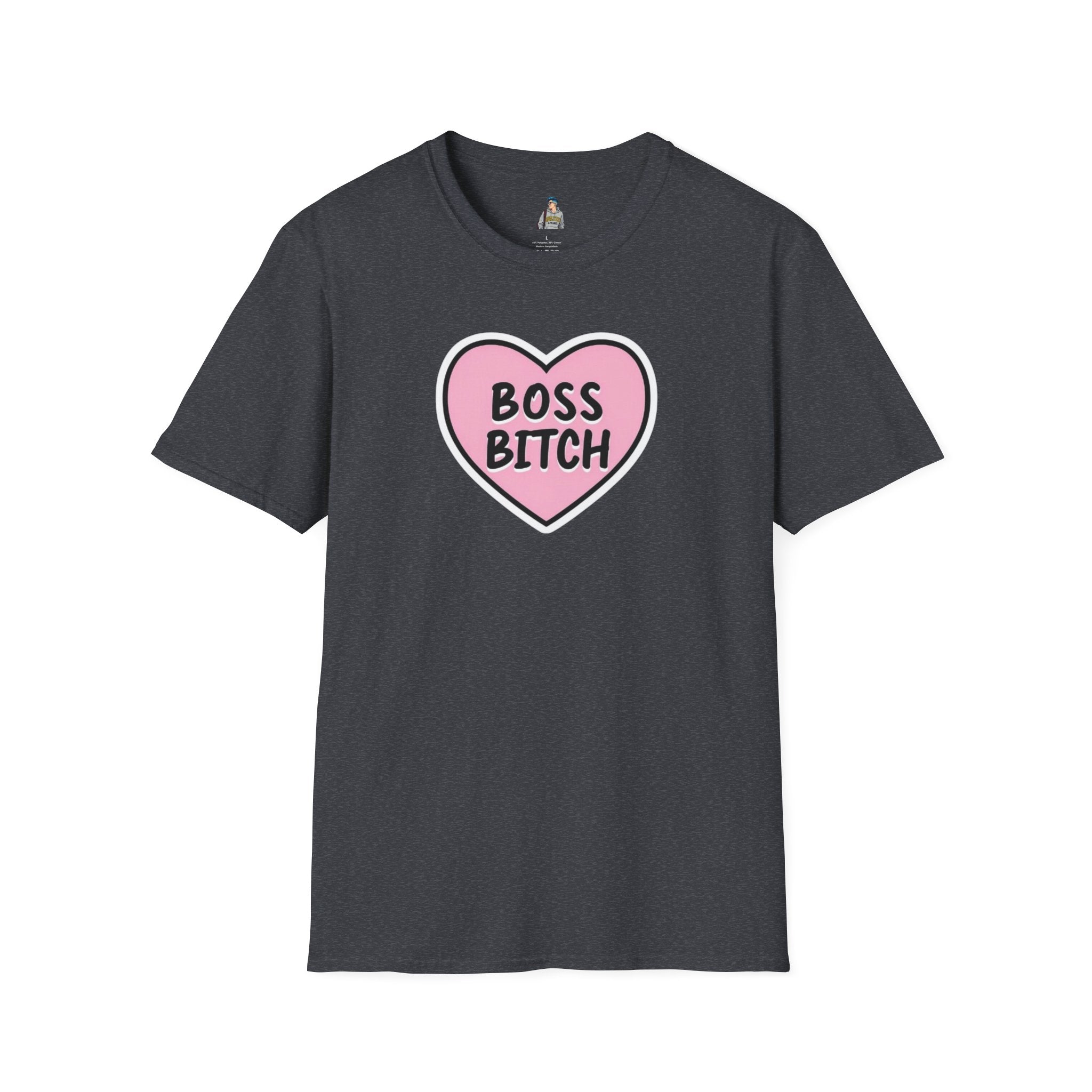 Unisex Softstyle T-Shirt - 'Boss Bitch' Heart Design - Funny Statement Tee