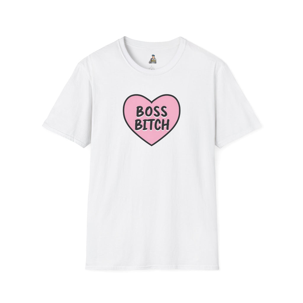 Unisex Softstyle T-Shirt - 'Boss Bitch' Heart Design - Funny Statement Tee