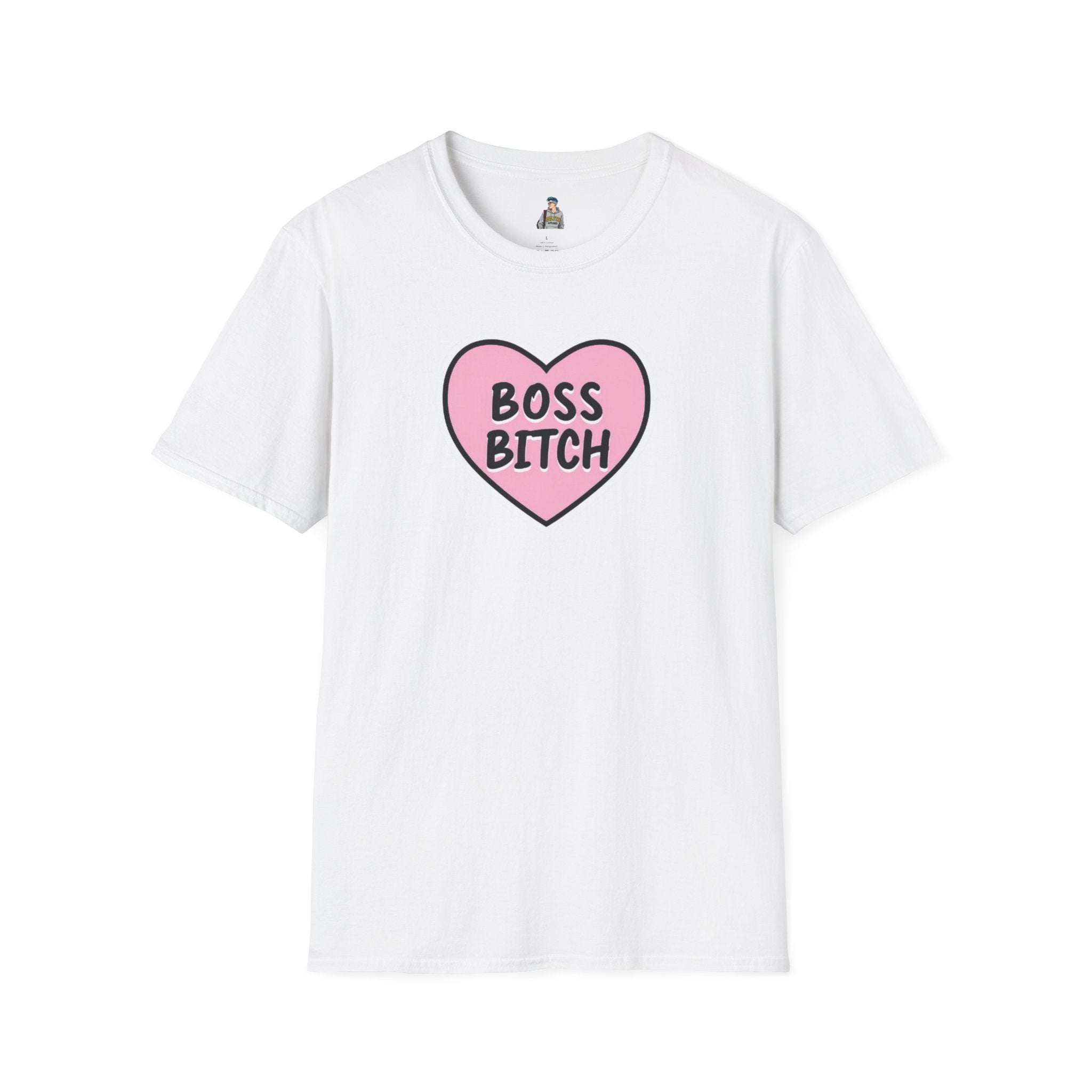 Unisex Softstyle T-Shirt - 'Boss Bitch' Heart Design - Funny Statement Tee