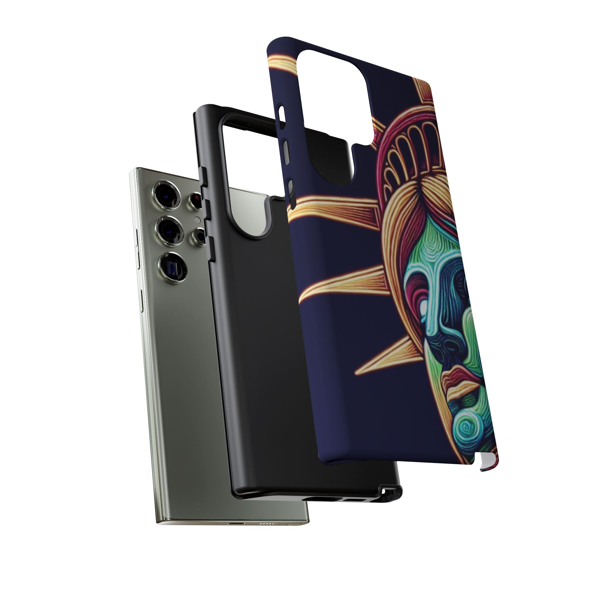 Statue of Liberty Neon Glowing Art Tough Case for Android & iPhone