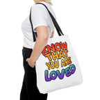 Know That You Are Loved Text Design Tote Bag