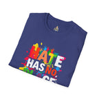 Unisex Softstyle T-Shirt - Hate Has No Place Colorful Graphic Tee