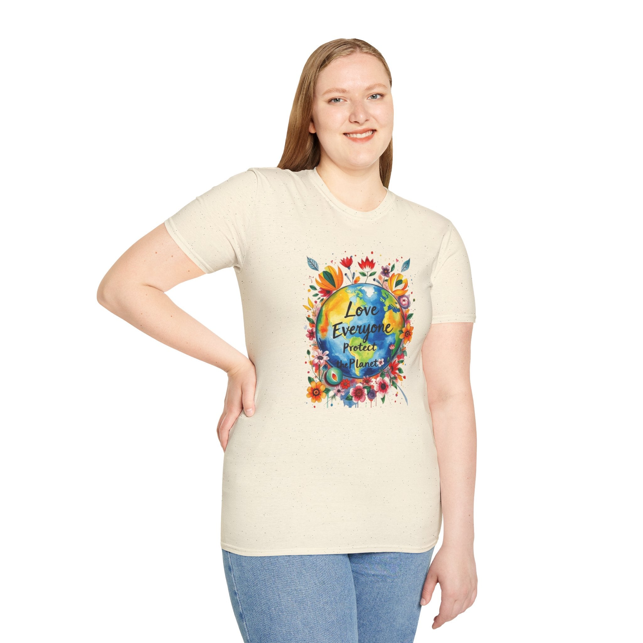 Love Everyone, Protect Planet Floral Graphic Tee