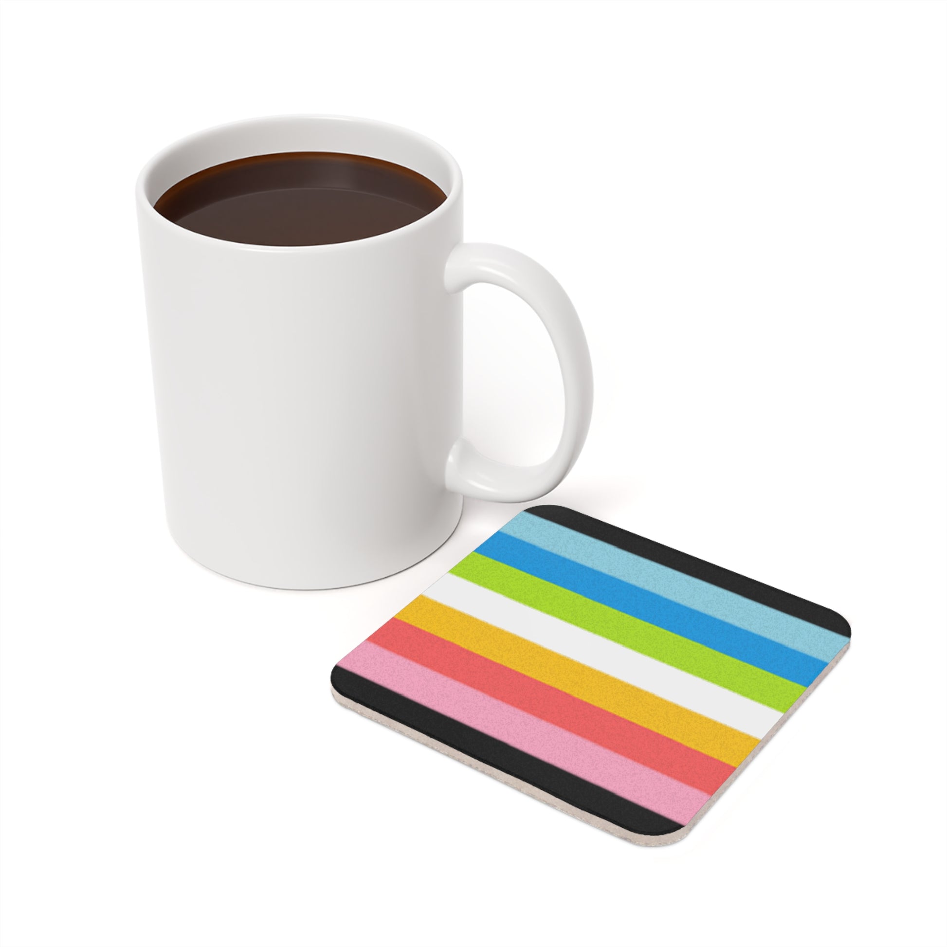 Queer Pride Cork Back Coaster Set - Fun and Vibrant Drinkware