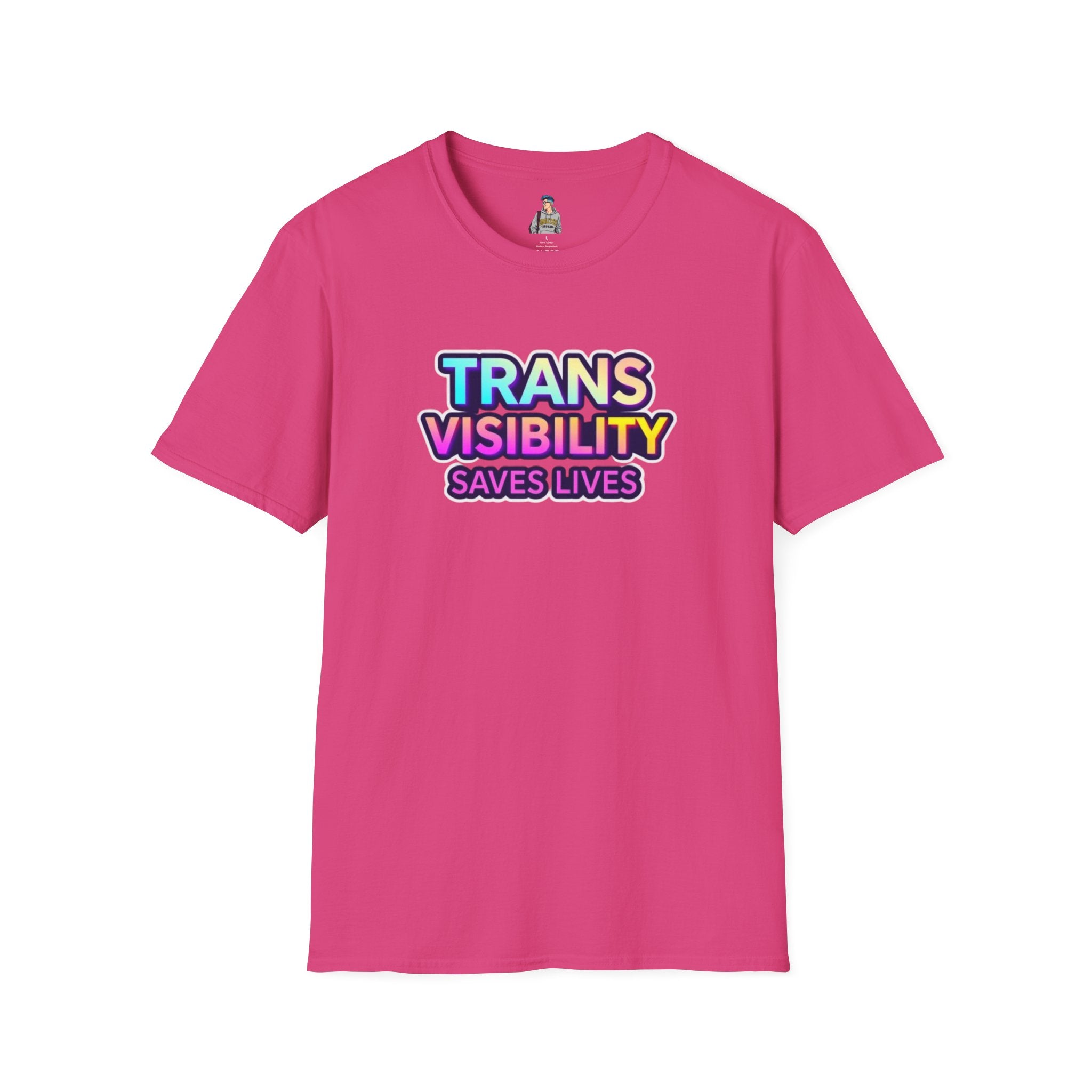 Unisex Softstyle T-Shirt - Trans Visibility Saves Lives Statement Tee